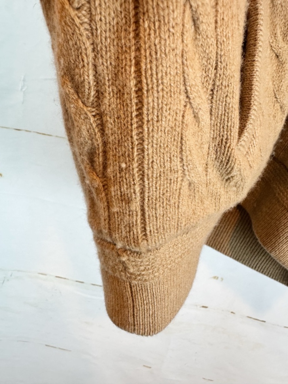 Polo Ralph Lauren | Tan Cable Knit Bomber Cardigan Jacket, S NWT - Picture 13 of 13